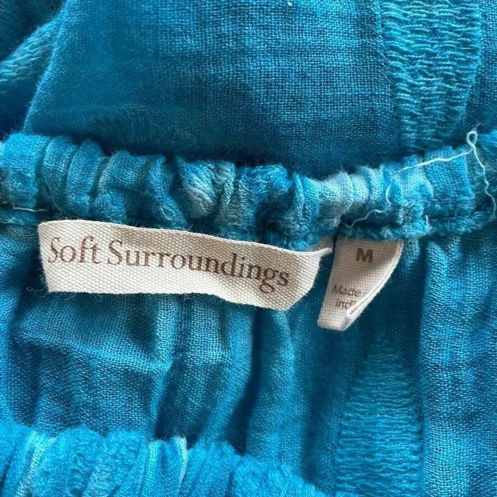 Turquoise‎ Off-Shoulder Eyelet Lace Summer Dress with Ruffle Detail Midi Length - Picture 6 of 7